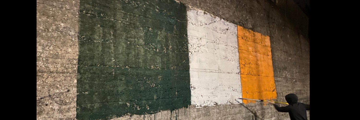 Giant Tricolour painted at the Handball Alley, Butts Green Kilkenny City