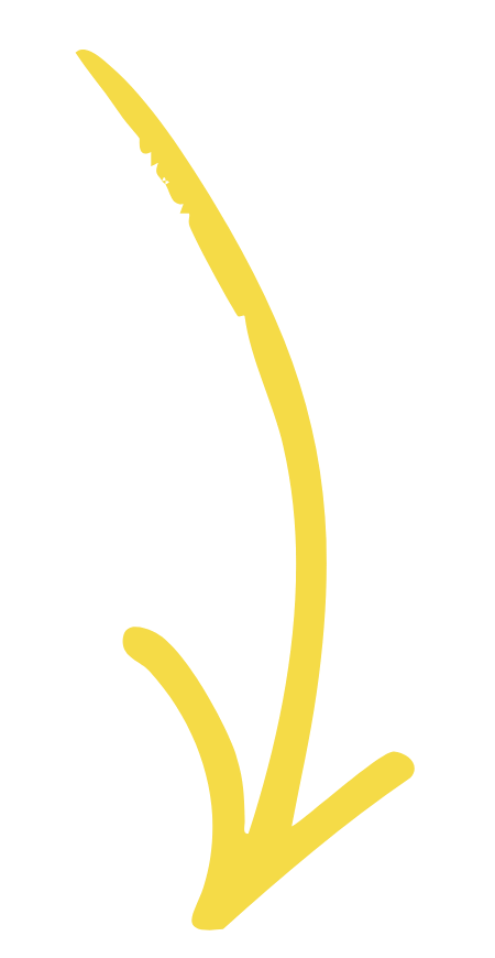 Yellow arrow pointing downward with a curved tail