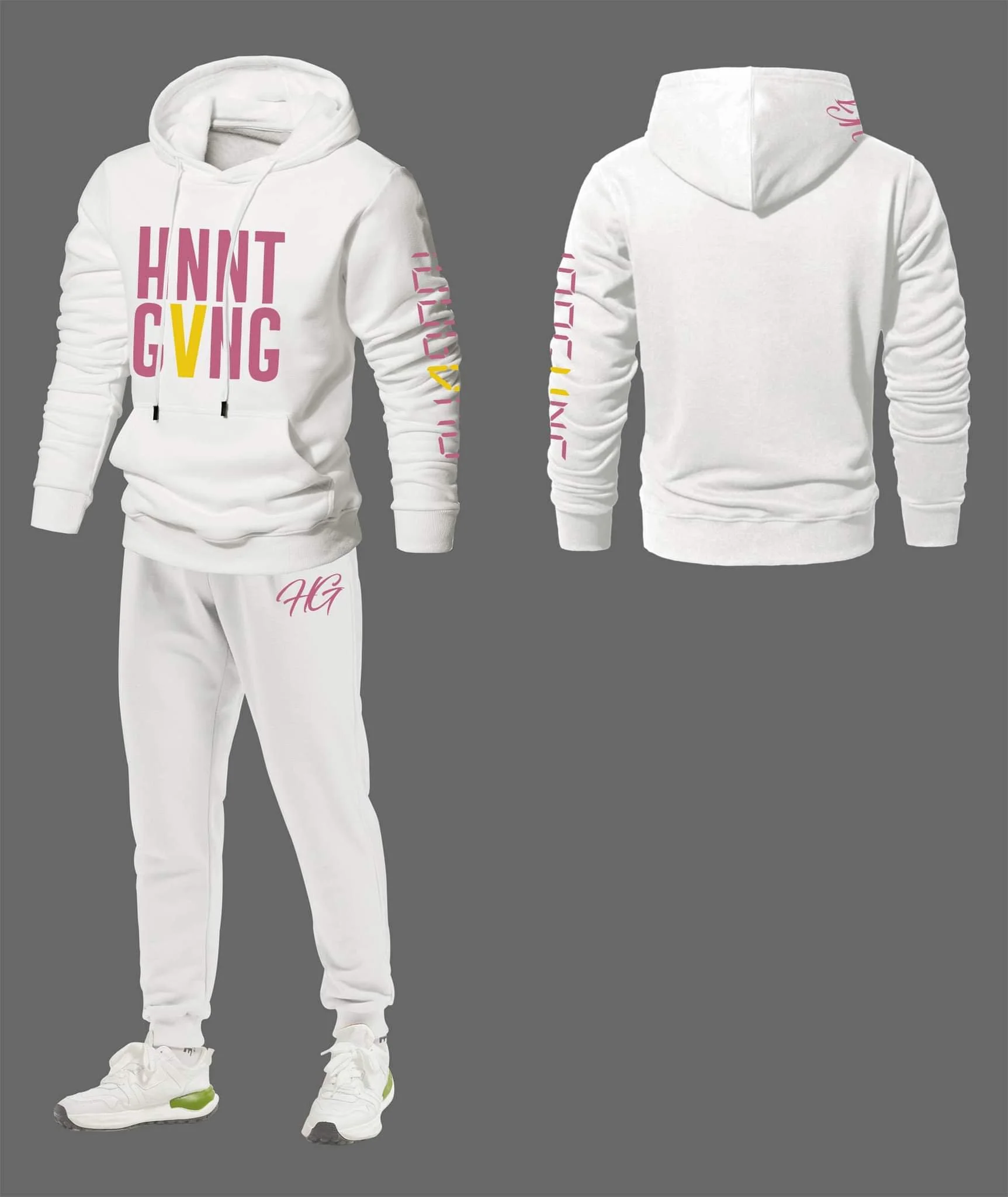 White Wipe Me Down 100 GVNG Jogger Set (Unisex)