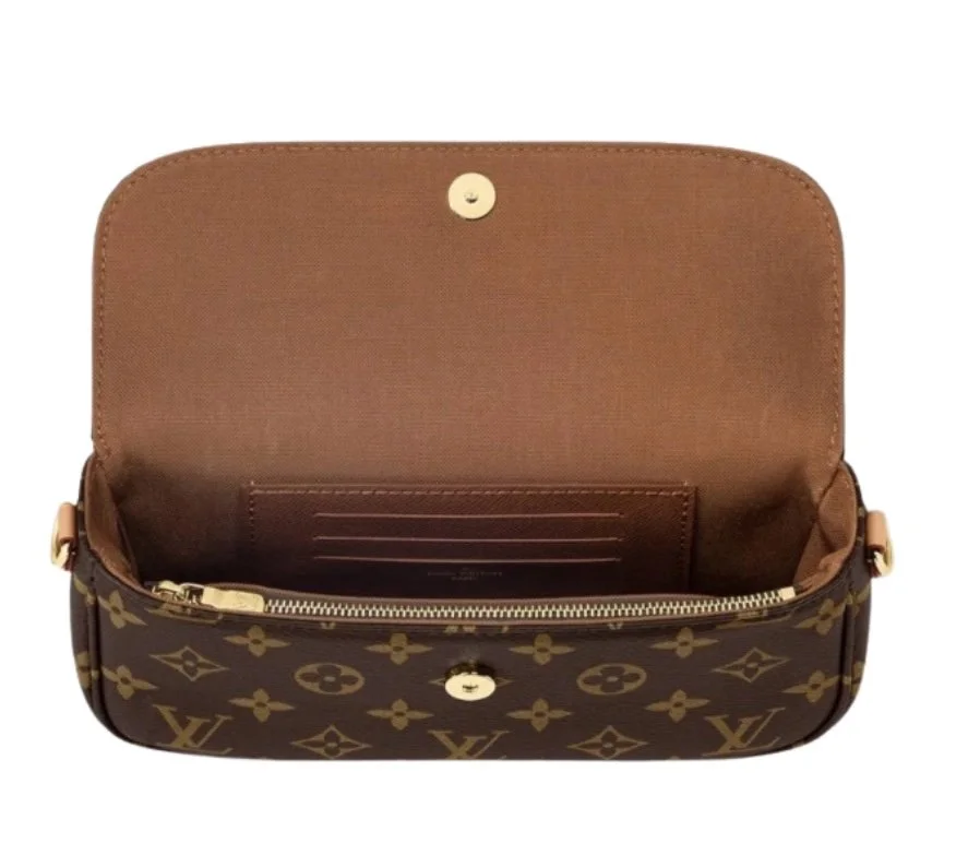 The Muse Edit|Louis Vuitton Ivy Wallet on Chain front view in signature monogram