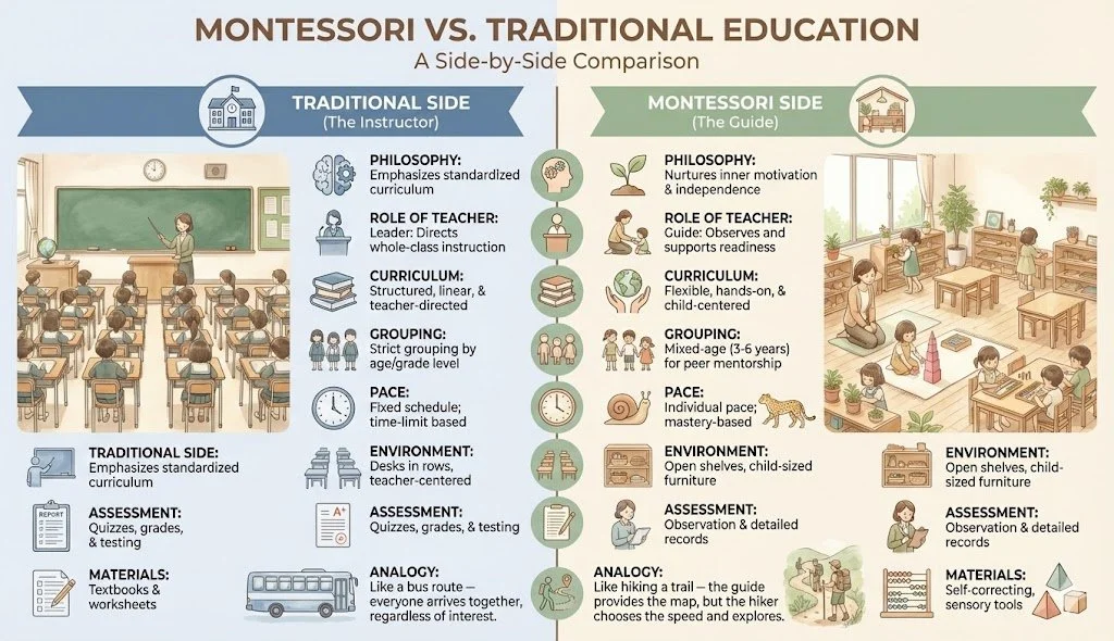 Traditional vs Montessori understanding the Difference