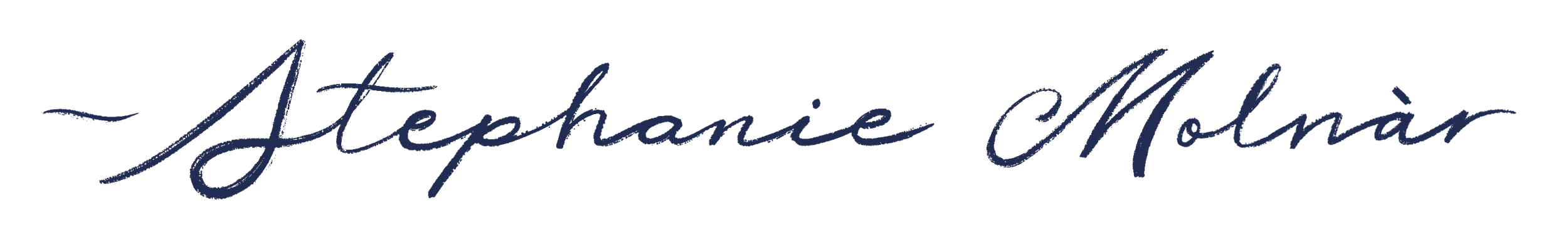 Signature-style text reading 'Stephanie Molnar' in dark blue.