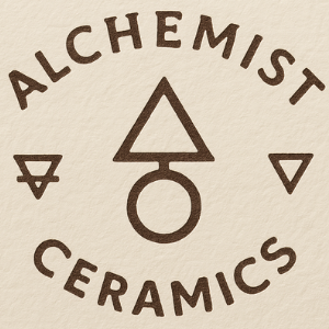 Artist's mark unites alchemical symbols for fire, water, earth and spirit