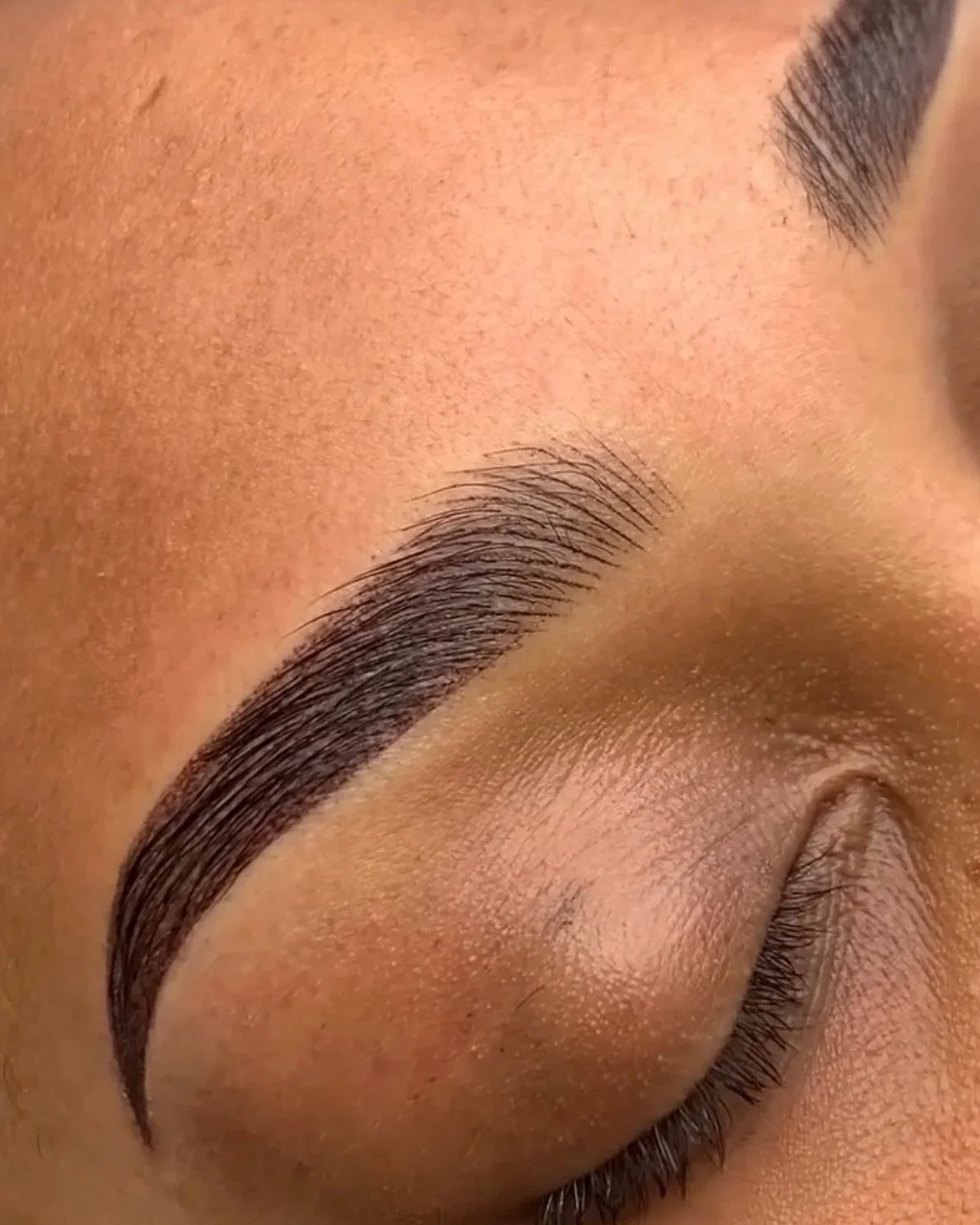 Combination brows using microblading and shading technique for natural and defined eyebrows in Round Rock Texas