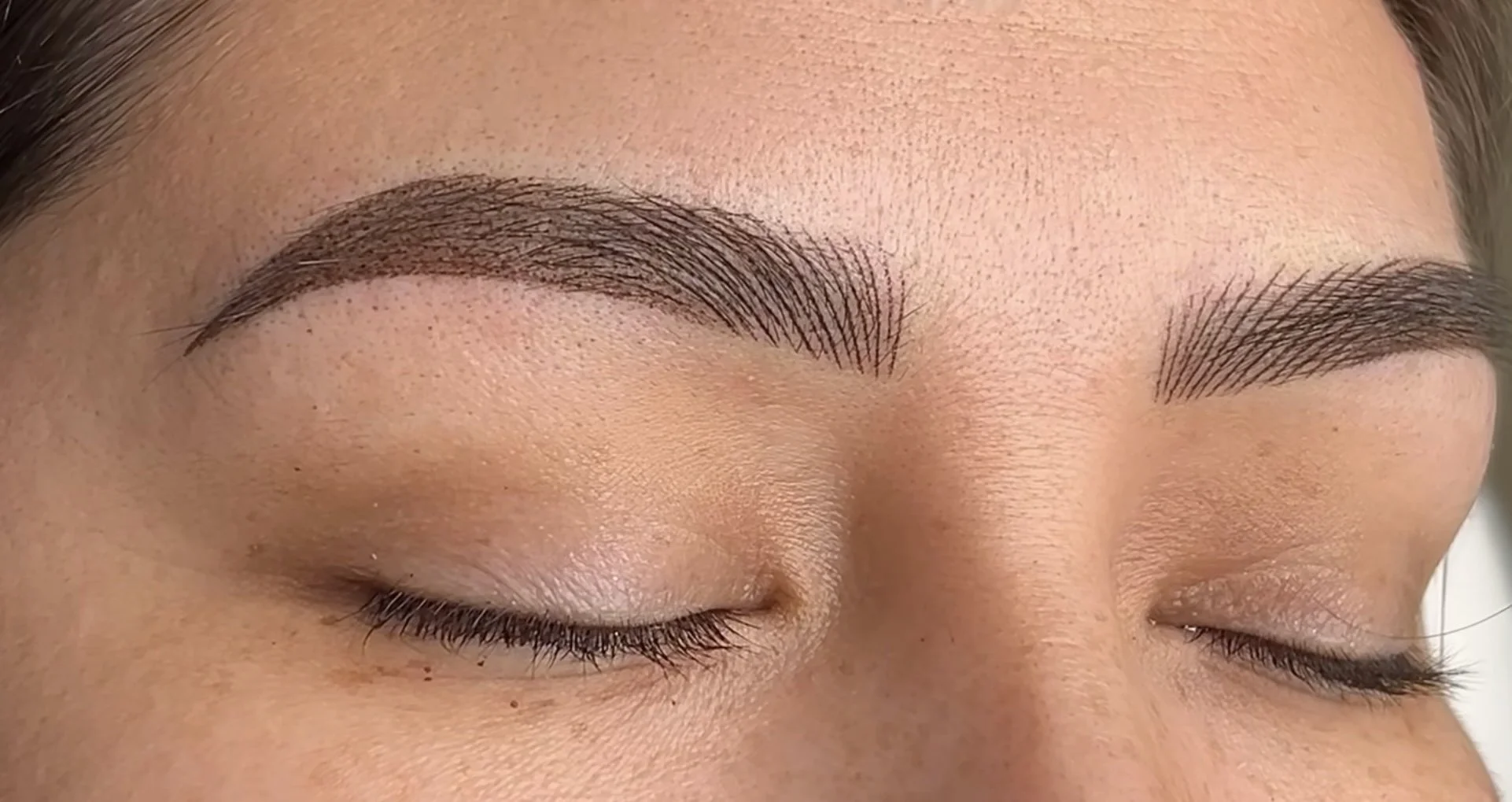 Combination brows using microblading and shading technique for natural and defined eyebrows in Round Rock Texas