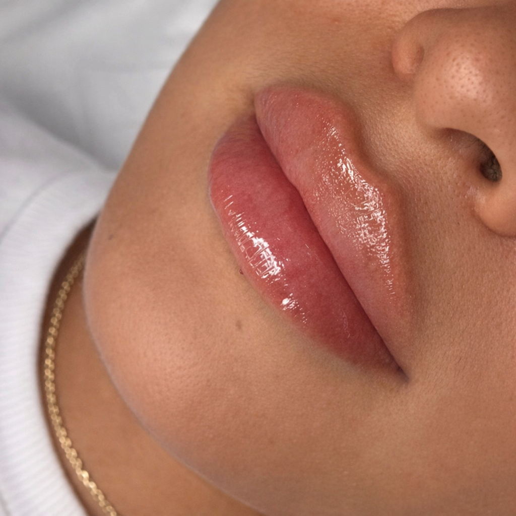 Lip filler before and after results in Round Rock TX showing natural lip enhancement