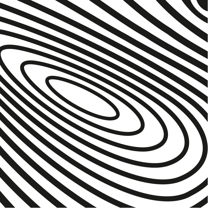 Dark background with concentric oval patterns, resembling a stylized topographic map or swirling abstract design.