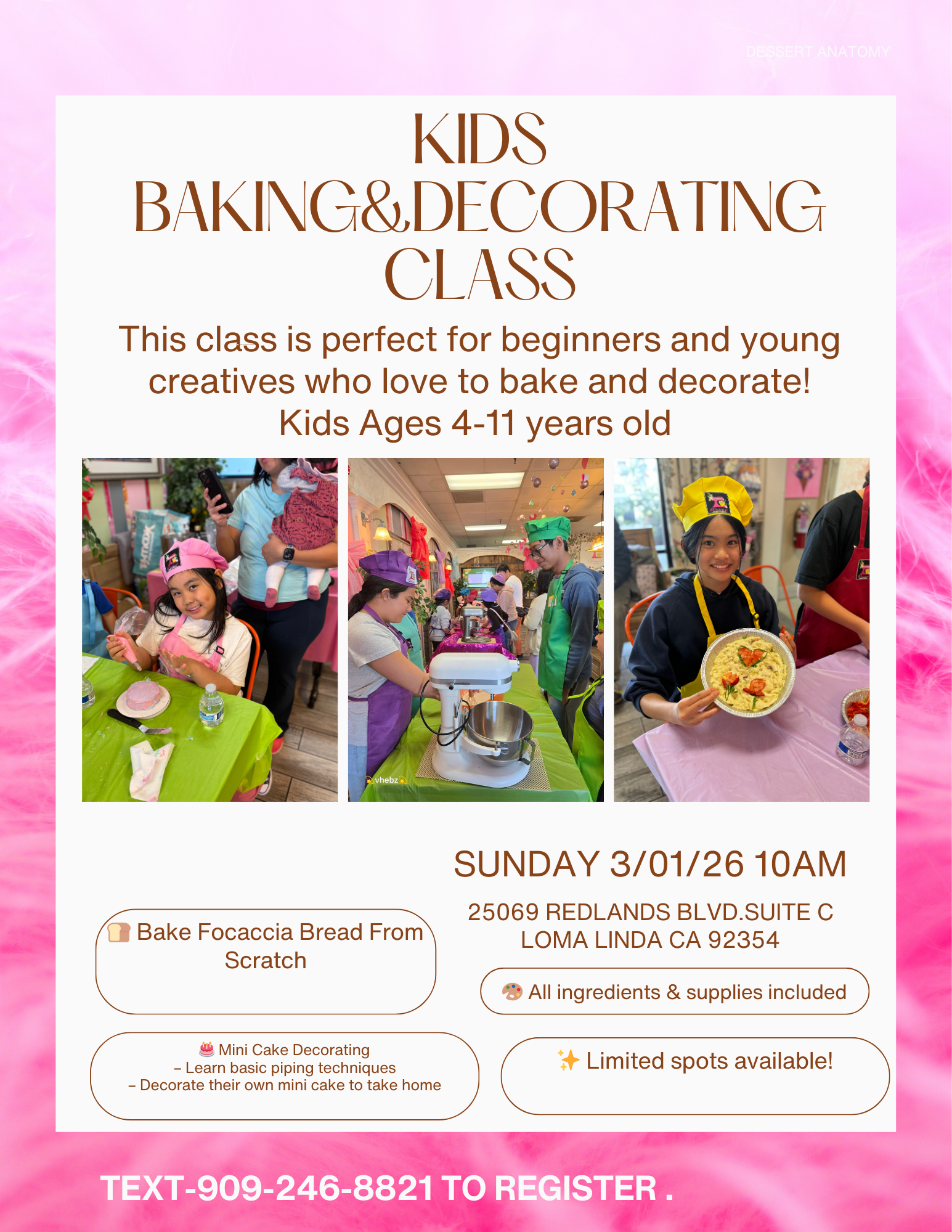 kids baking/decorating class
