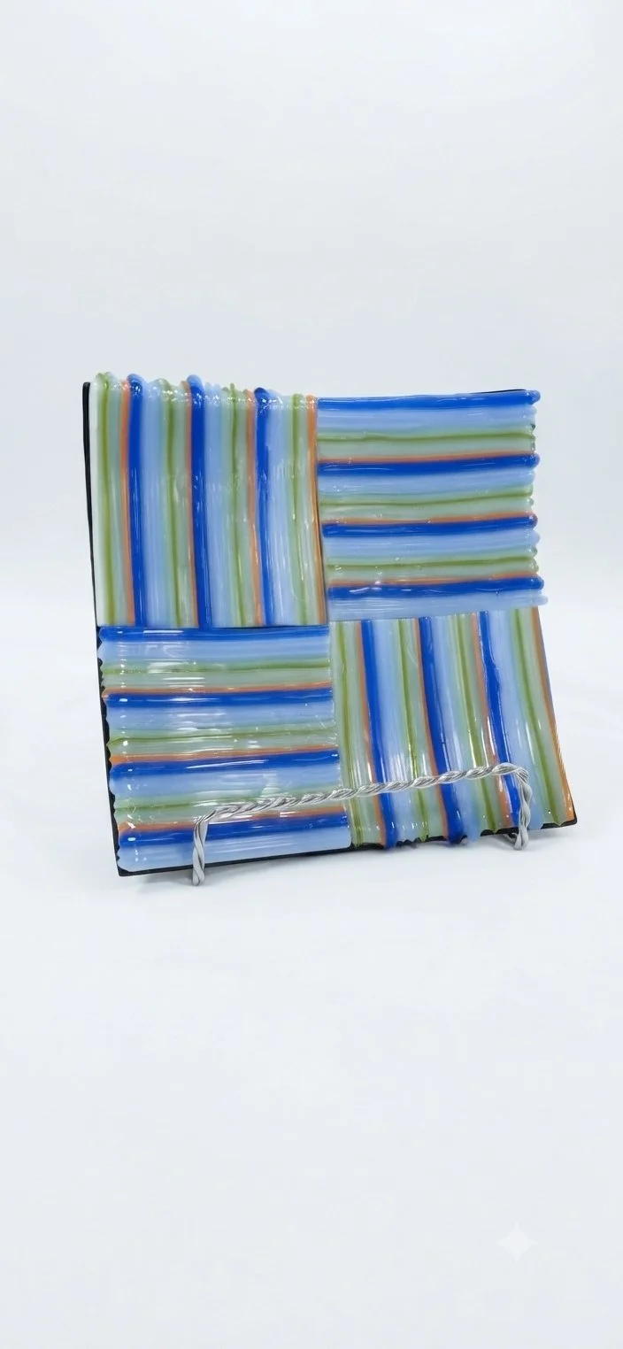 Colorful Striped Trinket Plate