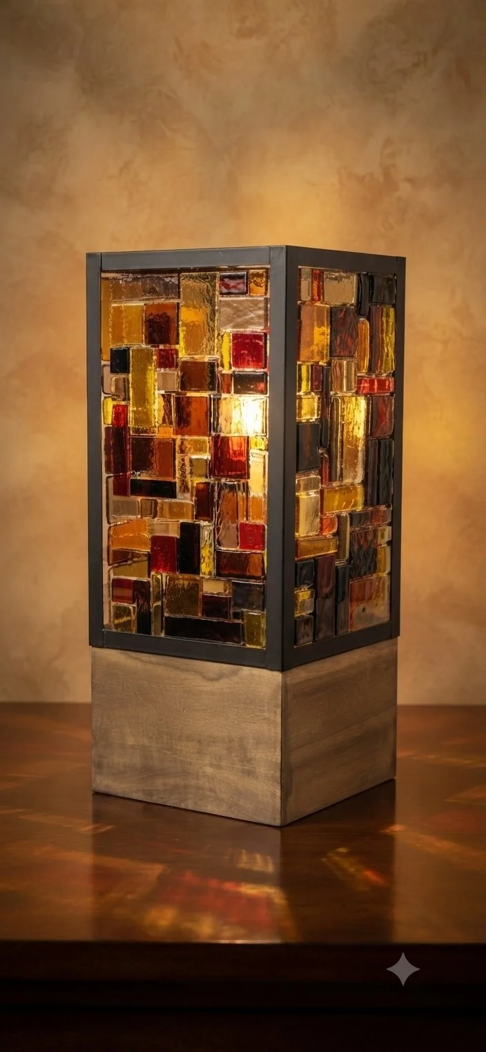 Elegance 14" Fused Glass Lantern