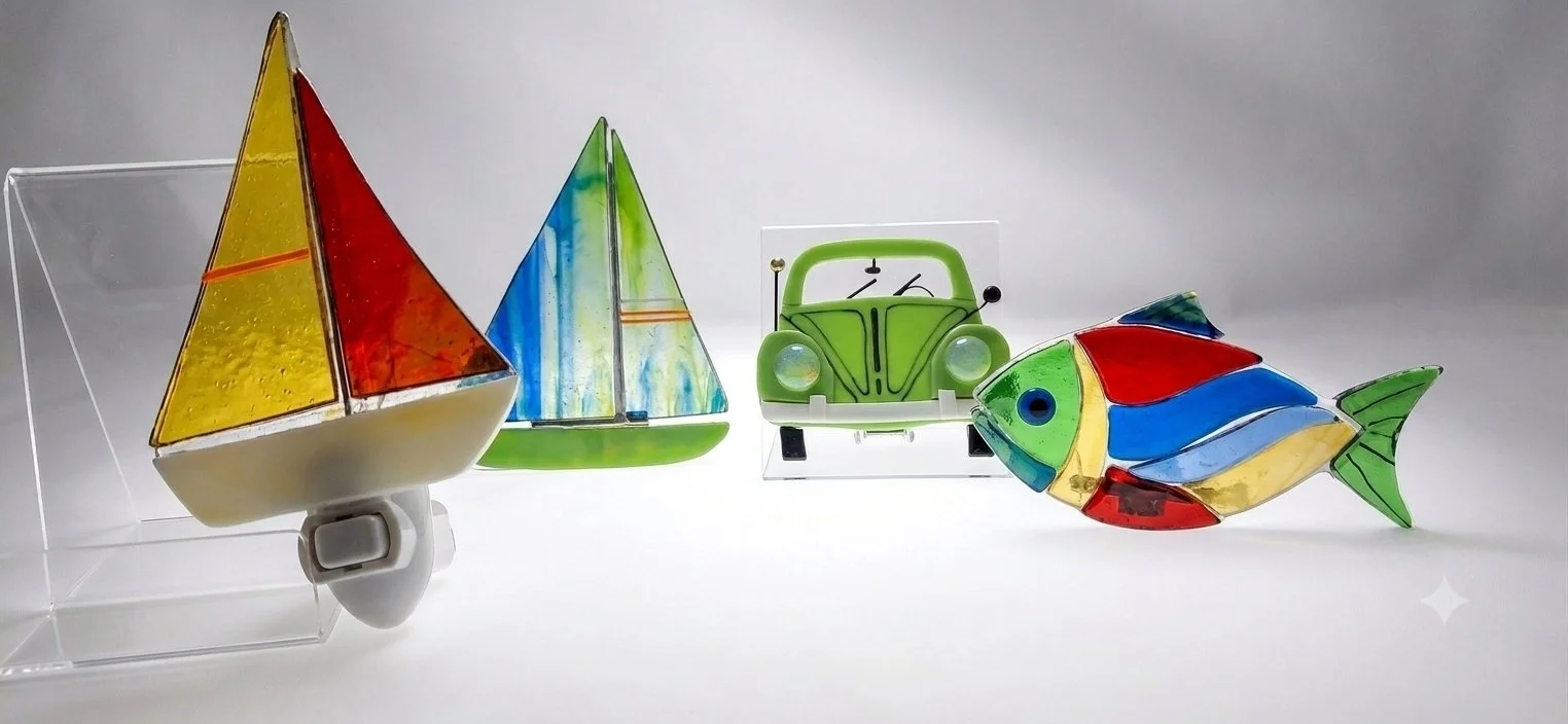 Whimsical Glass Nightlights