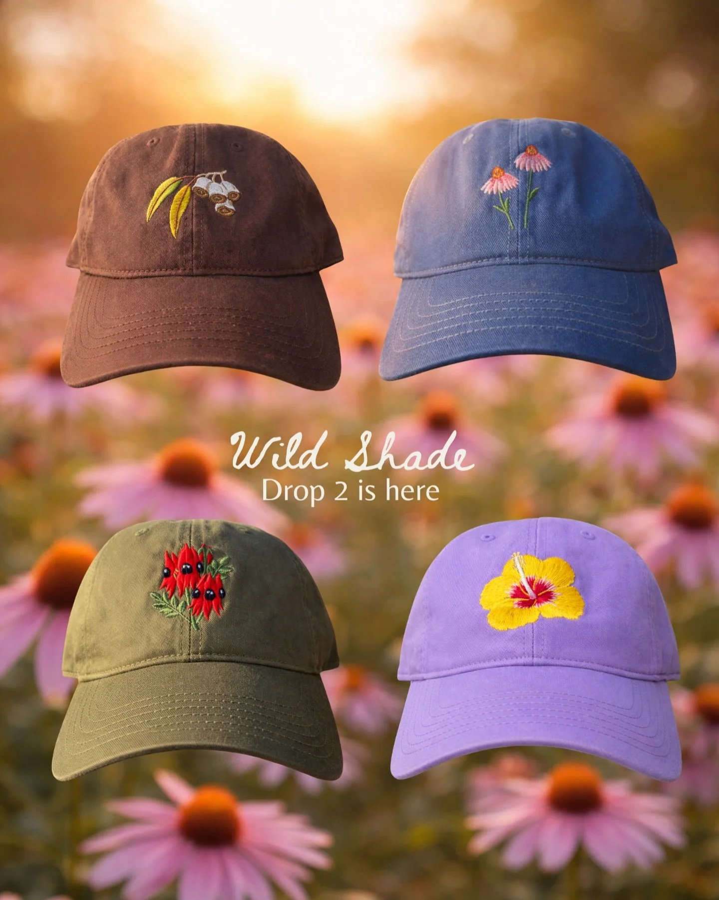 Shop Drop 2 now, via the link in bio. 🌺🧢