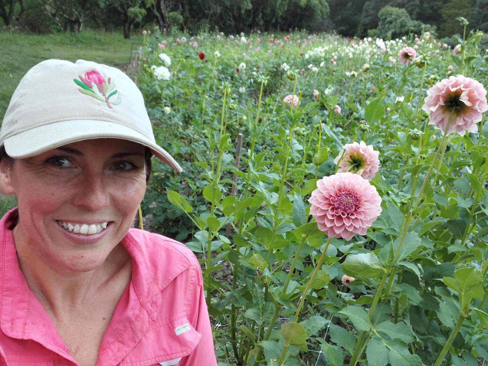 Amy from Rockababy Blooms in flower field