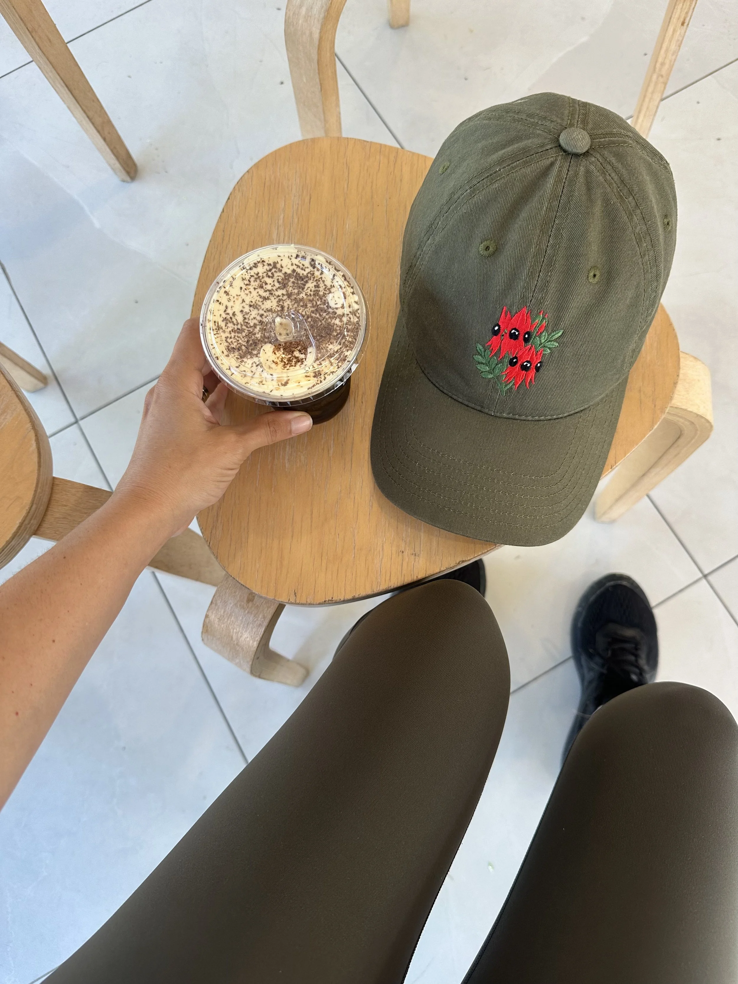 Sturt Desert Pea cap Australia — embroidered outback flower hat Wild Shade