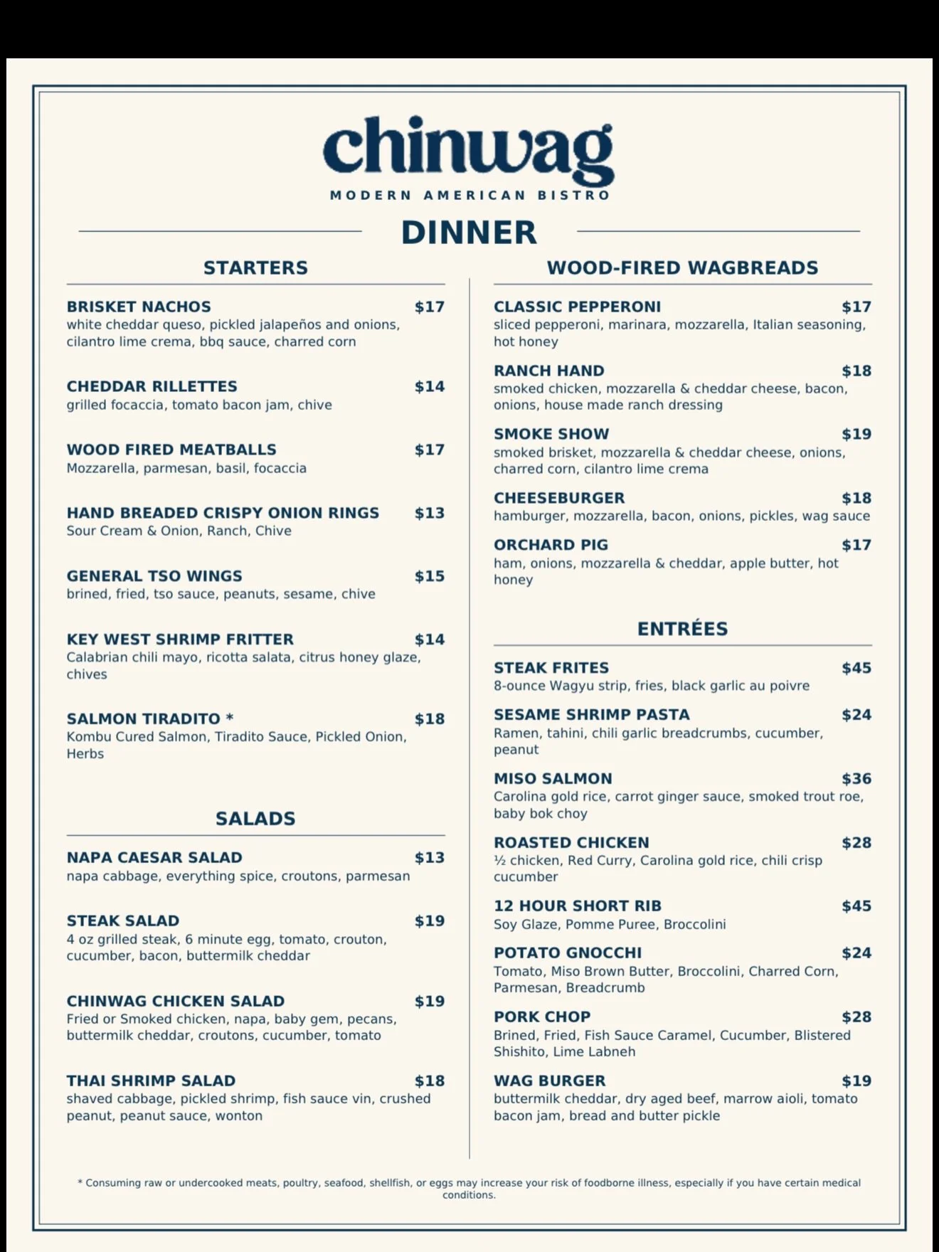 Welcome to Chinwag!

Head over to our website to make reservations. While a reservation isn&rsquo;t necessary we would highly recommend making them to guarantee your table for the evening. Walk ins will be available for the bar/cocktail lounge area a