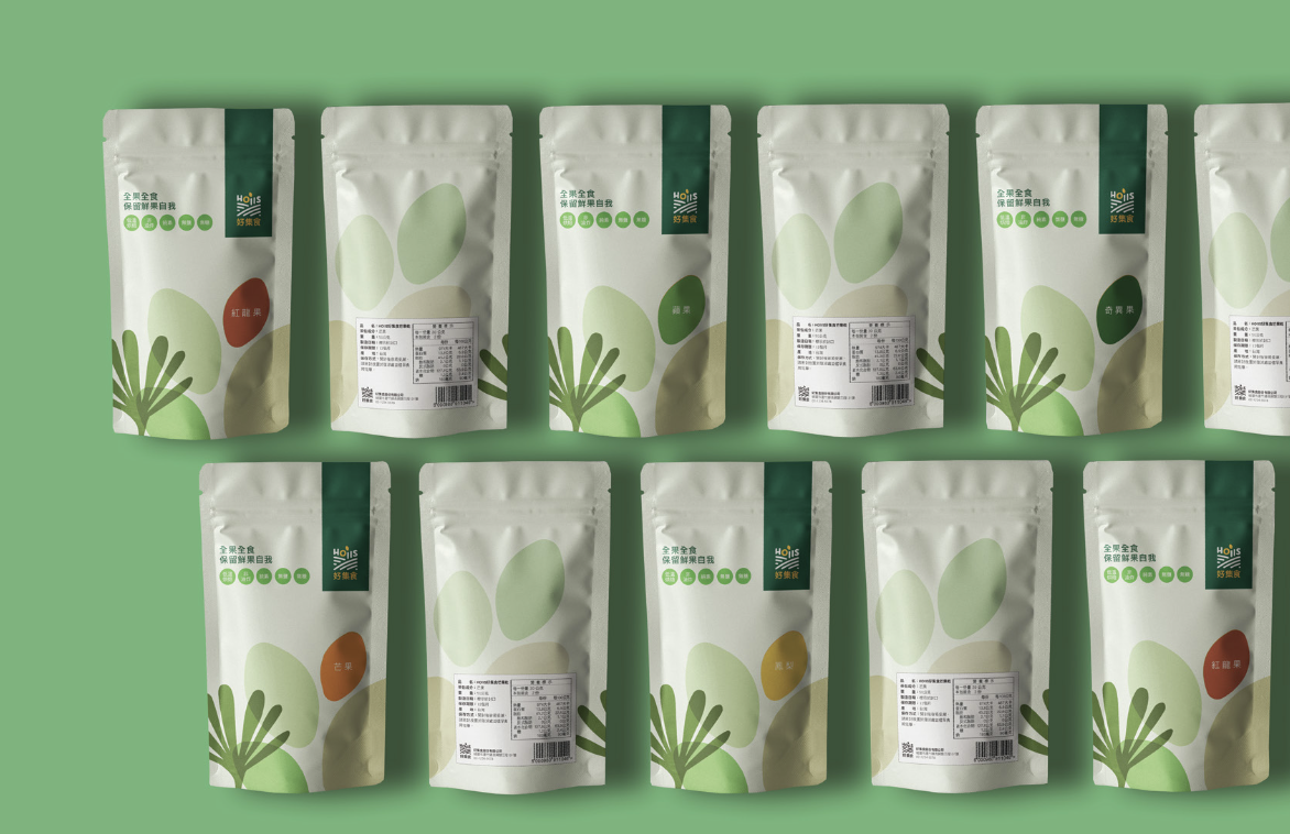 Hoiis 好集食品牌圖形語彙包裝排列
