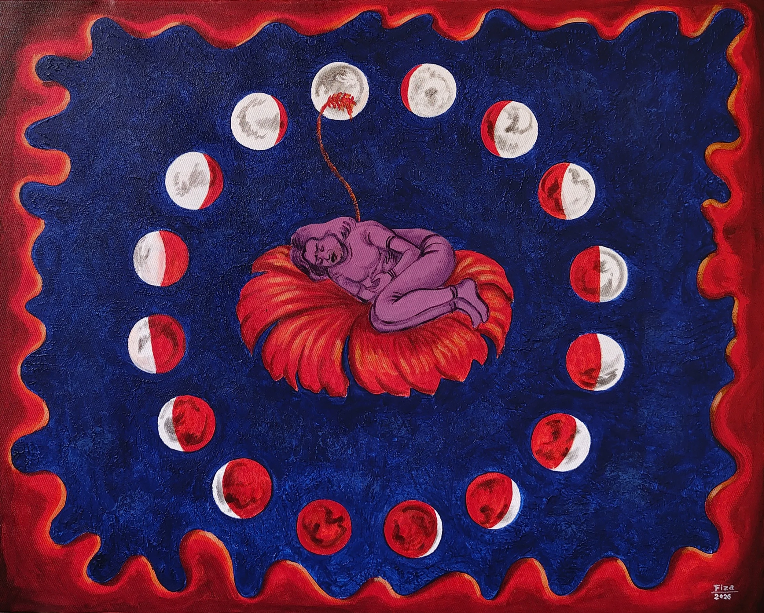 Womanhood (2026) | Medium: Acrylic on canvas | Size: 2×2.5feet(24 inches × 30 inches)