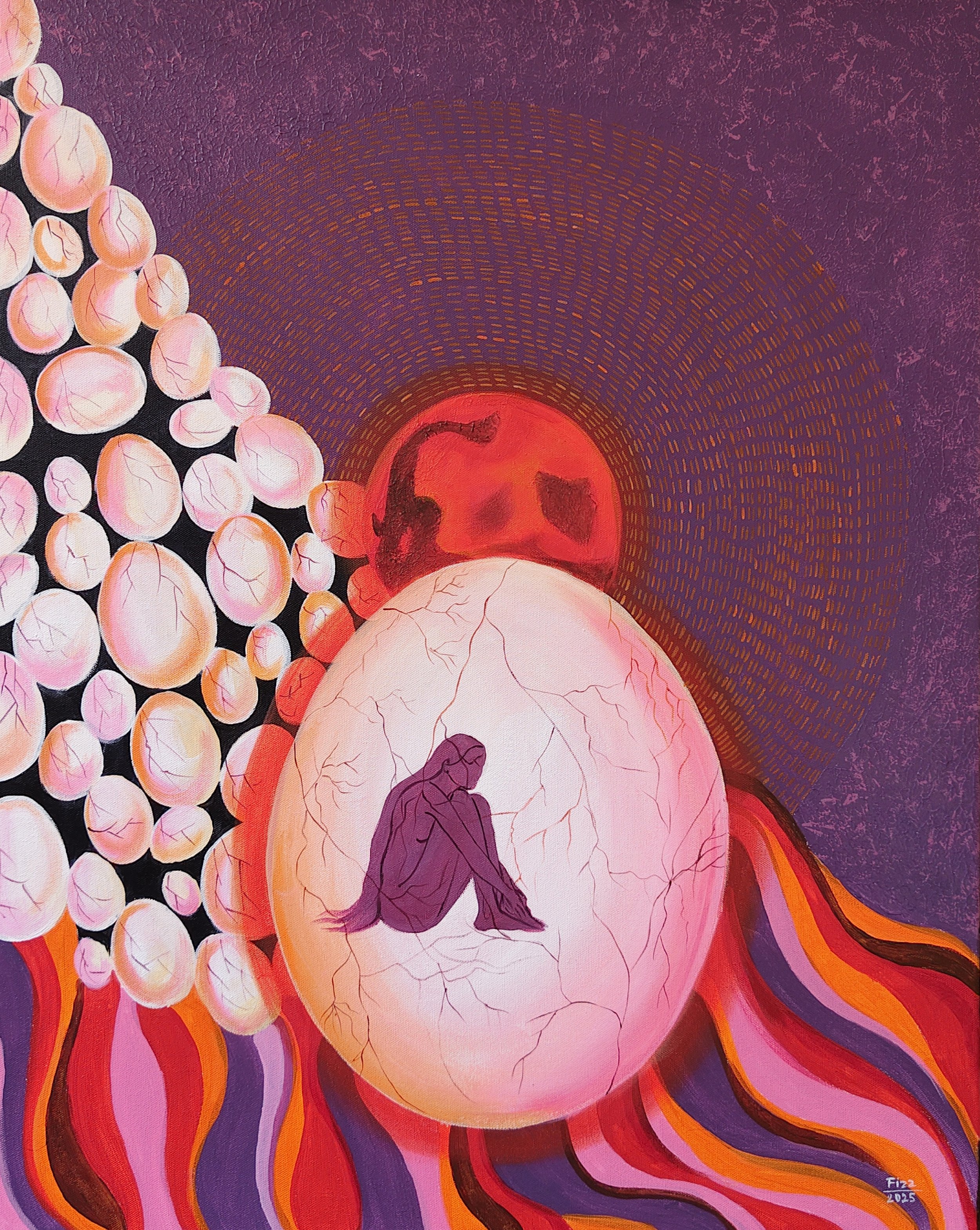 Bloom (2025) | Medium: Acrylic on canvas | Size: 2×3 feet(24 inches × 36 inches)