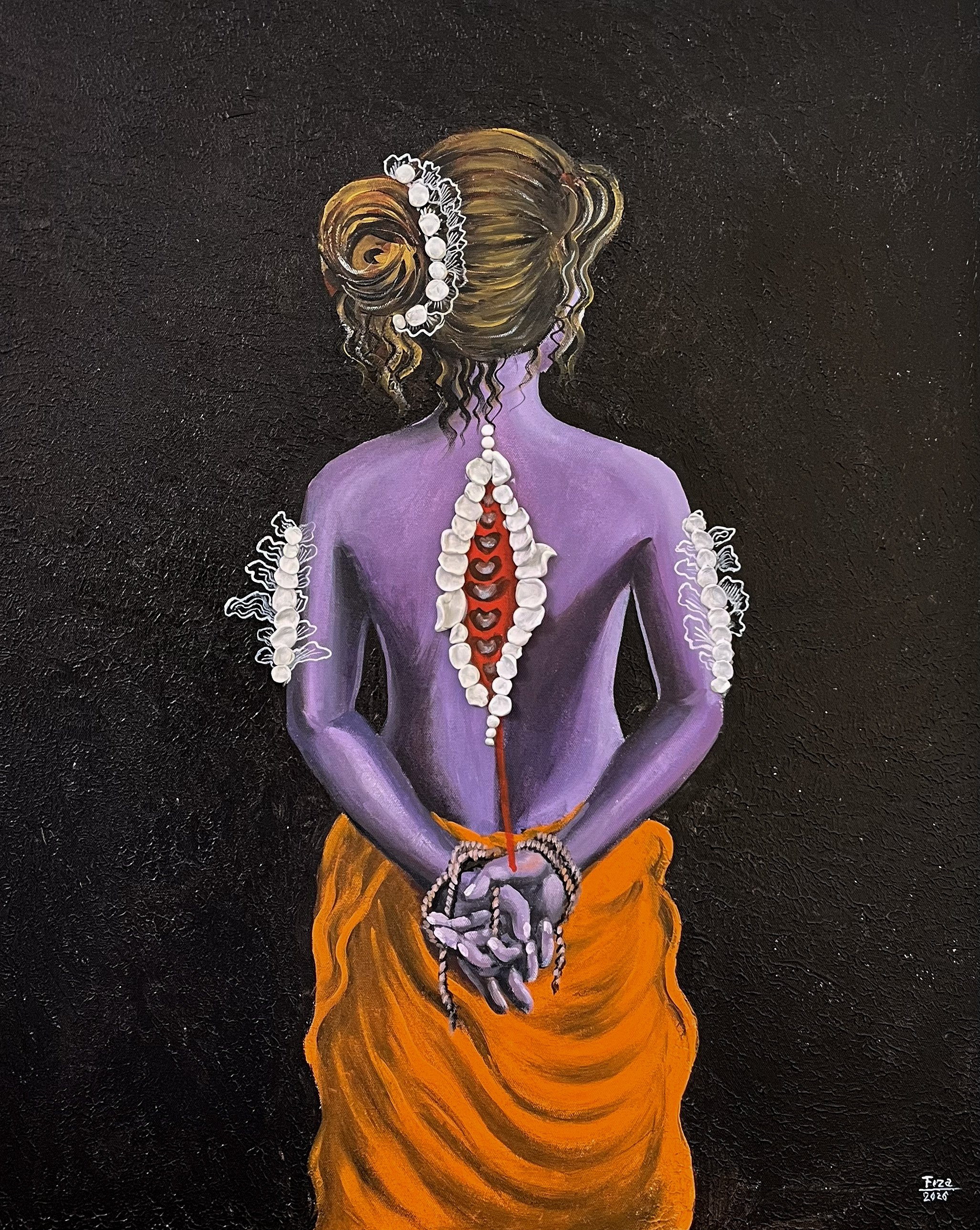 Unseen wound (2026) | Size: 2×2.5feet(24 inches × 30 inches) | Medium: Acrylic on canvas