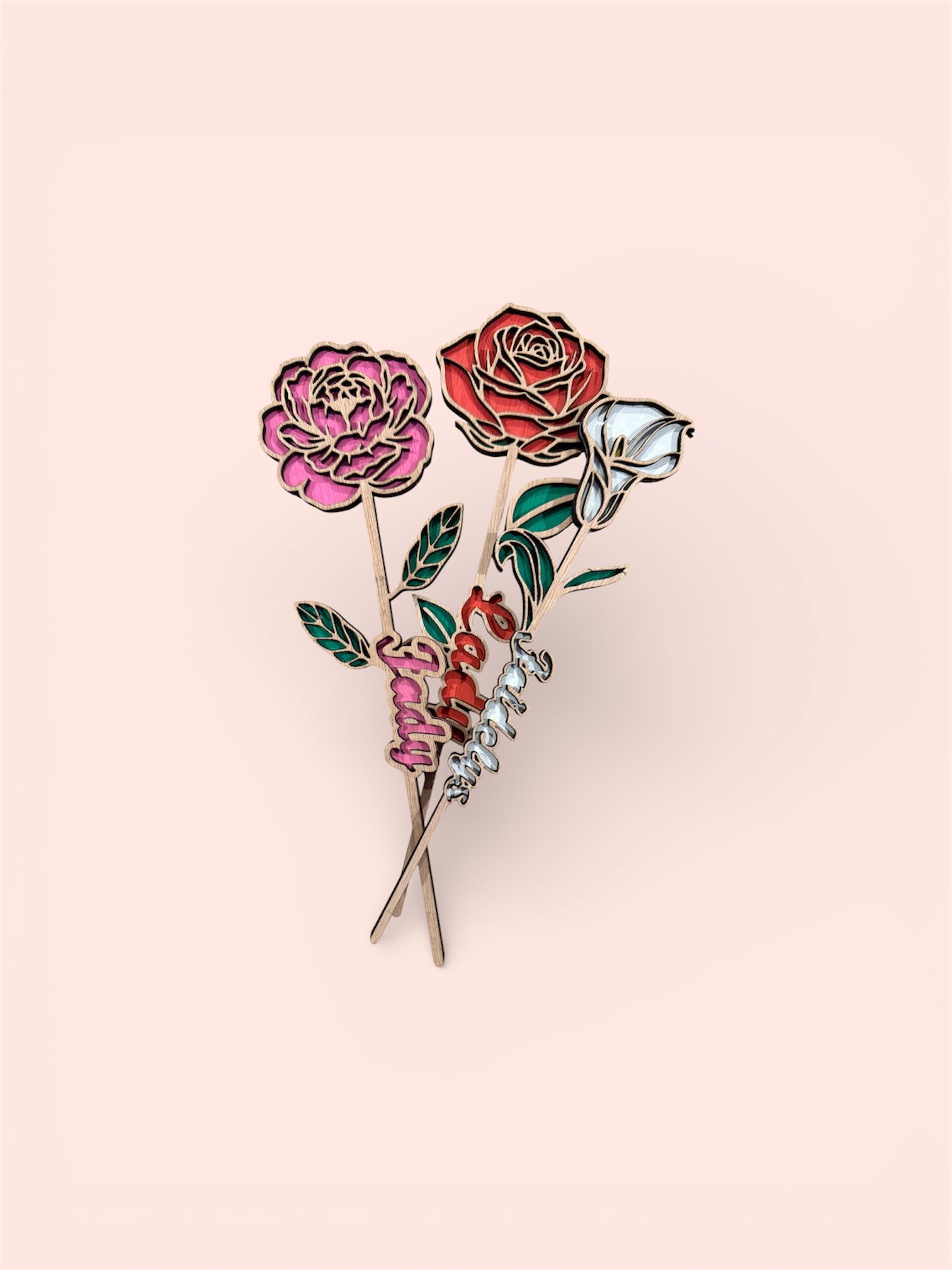 Personalized Wooden Name Flower