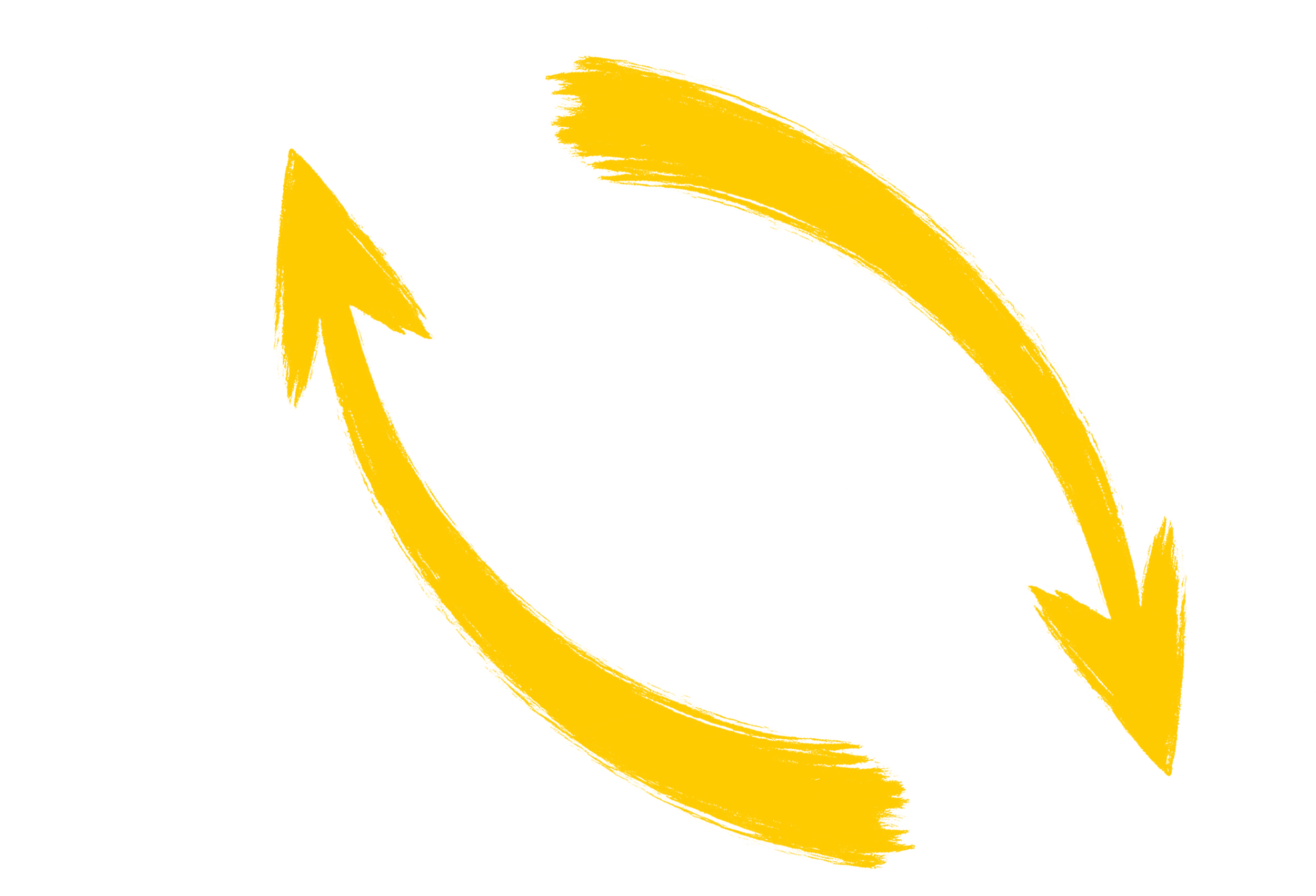 Freccia gialla che forma un cerchio in senso orario su sfondo nero.