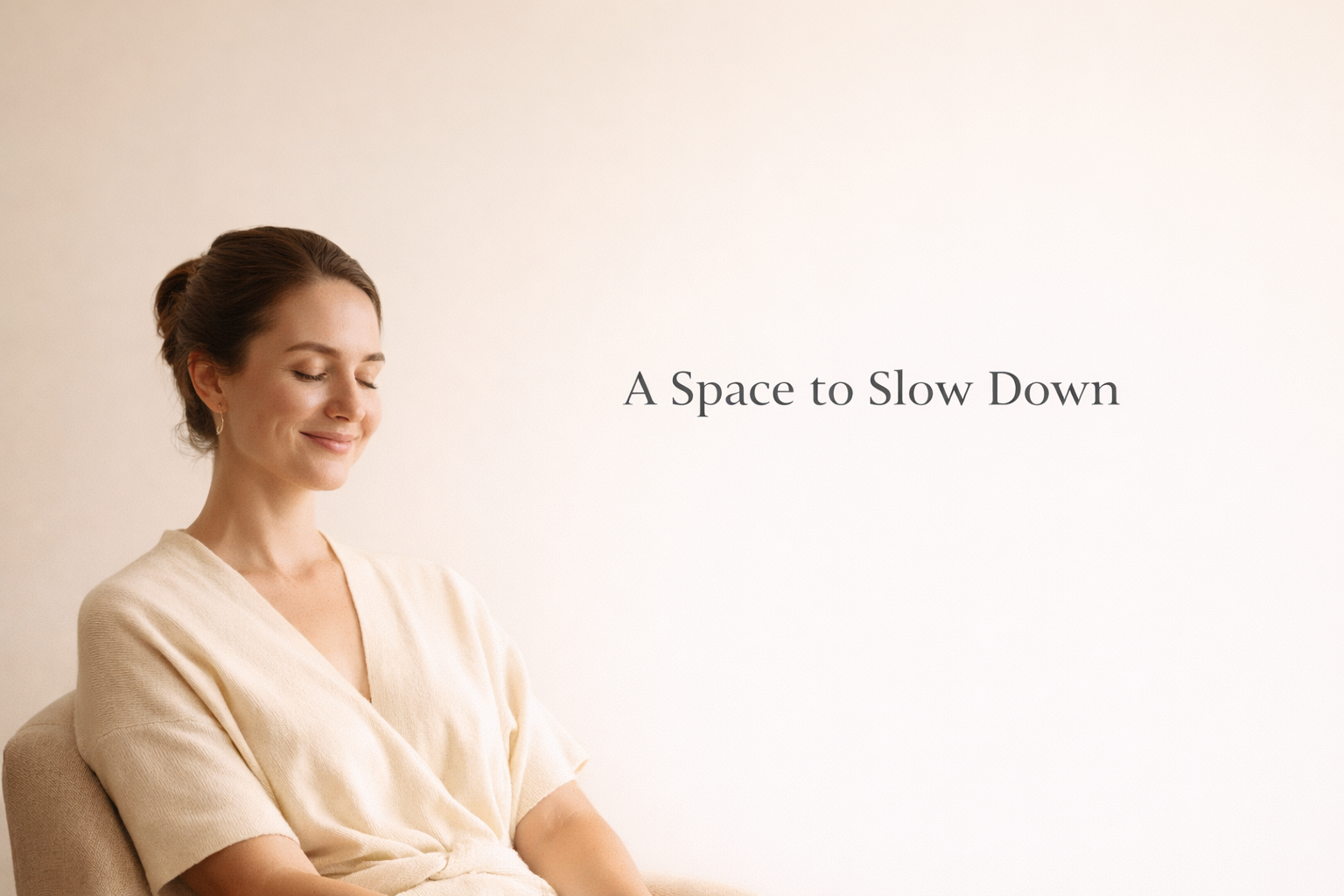 Relaxed client after a massage session, enjoying a calm moment in a peaceful spa environment