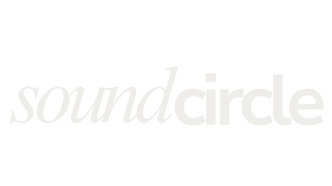 The word 'soundcircle' in gray and white text on a black background.