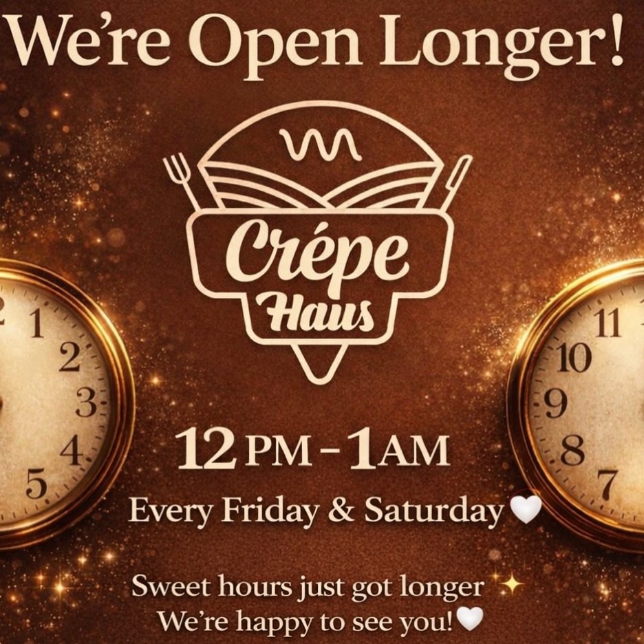 Every Friday &amp; Saturday we&rsquo;re open until 1 AM.