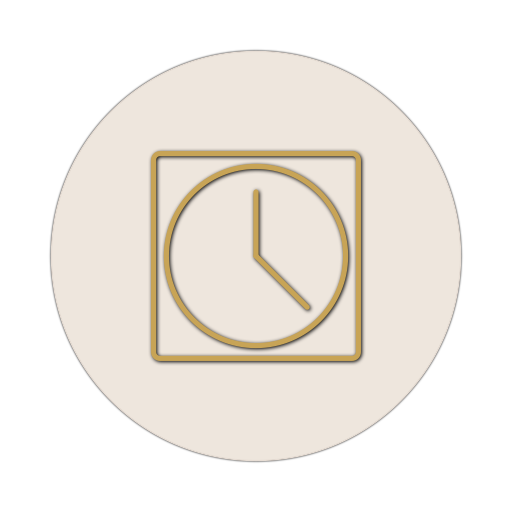Icon mit einer Abbildung von einer Uhr mit Rahmen