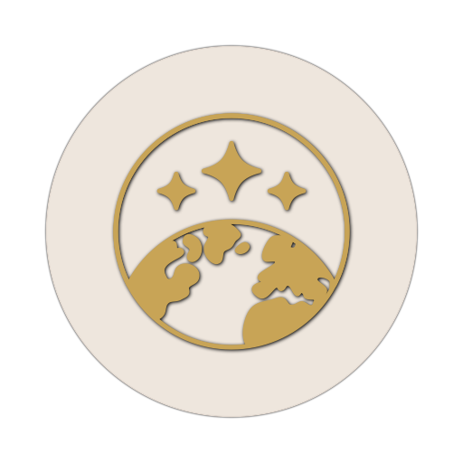 Icon mit einer Abbildung von einem Horizont mit der Weltkugel und Sternen