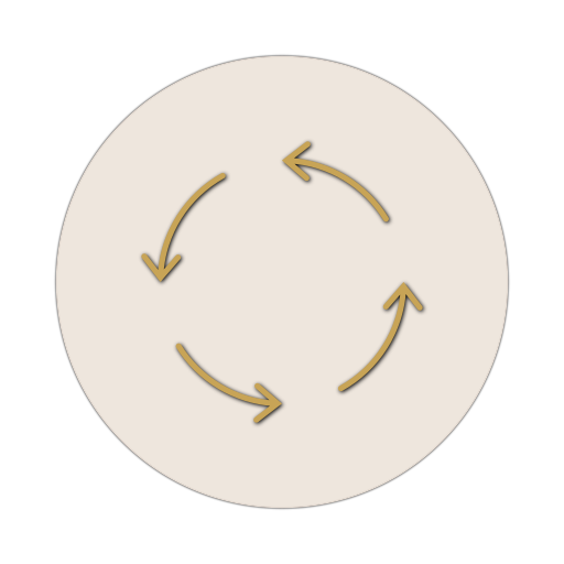 Icon mit 4 Pfeilen die einen Kreislauf darstellen
