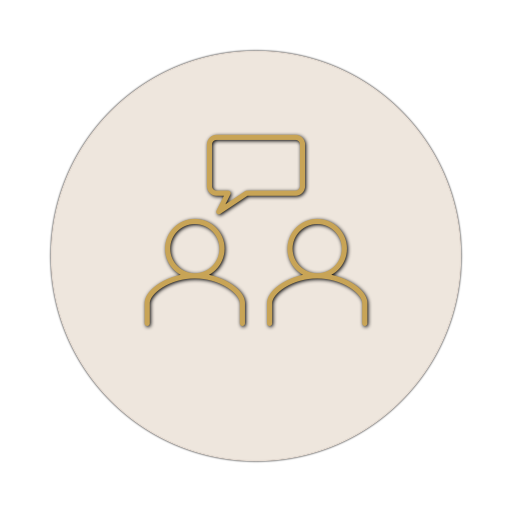 Icon mit zwei sprechenden Personen