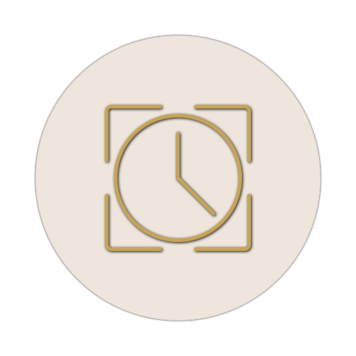 Icon mit einer Abbildung von einer Uhr mit Rahmen