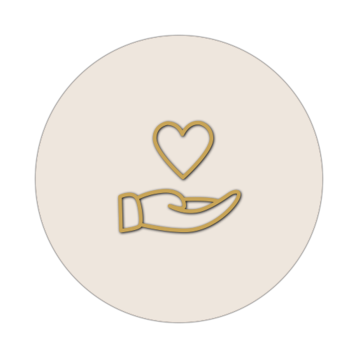 Icon mit einer Hand und einem Herz