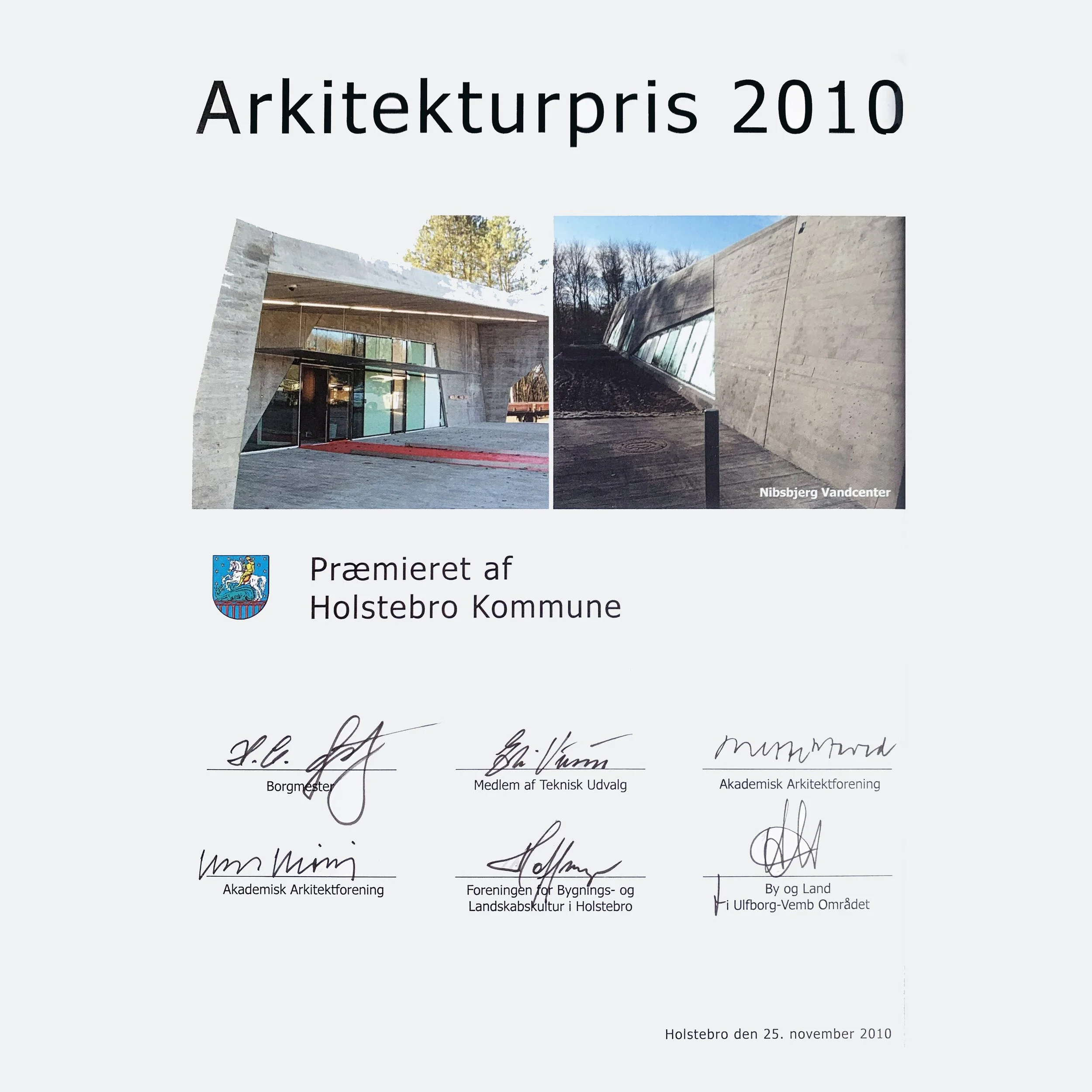2010 - HOLSTEBRO KOMMUNES ARKITEKTURPRIS - Nibsbjerg Vandcenter, Nyt Vandværk