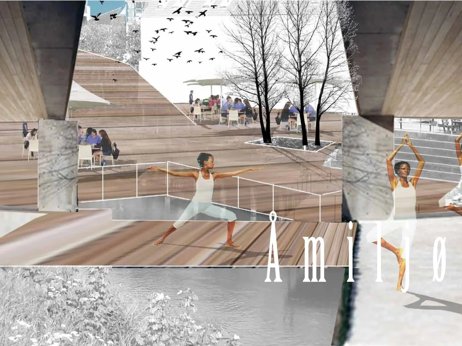  
Vandets Vej - Idéprojekt.
  
At fremhæve åens løb gennem bymidten, samt at etablere et innovativt og rentabelt handelsmiljø. Udarbejdet for lokal udviklingsgruppe.  
  
