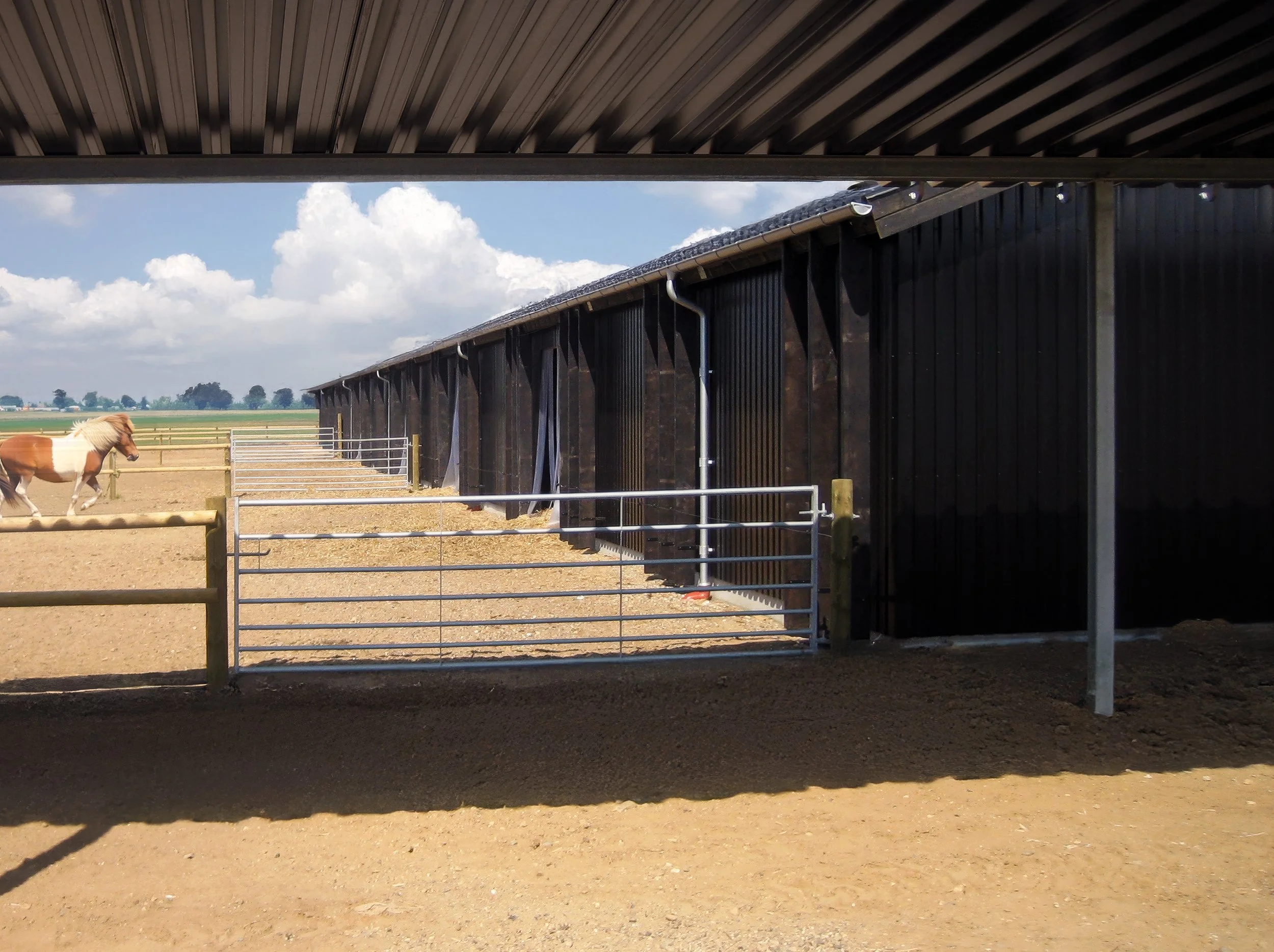  
Ridecenter Islandske Heste - St. Sognstrup
  
Stort nyt ridecenter. Karakteristiske sorte avlsbygninger med gennemgående funktionelle forbindelsesgange. 
  
Bygherre: St. Sognstrup Islandske Heste.