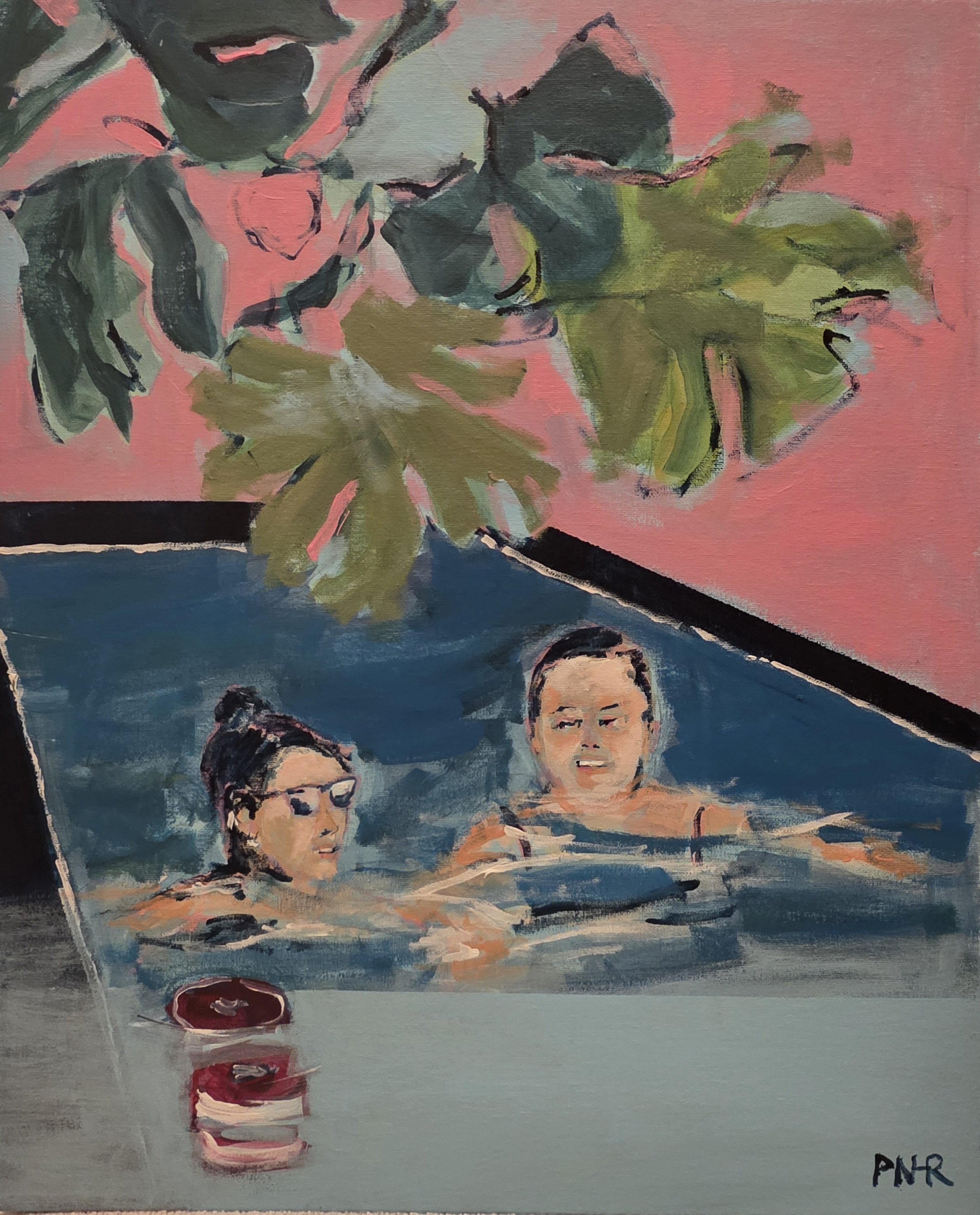 Besst friends at the pool.
Acrylic on canvas