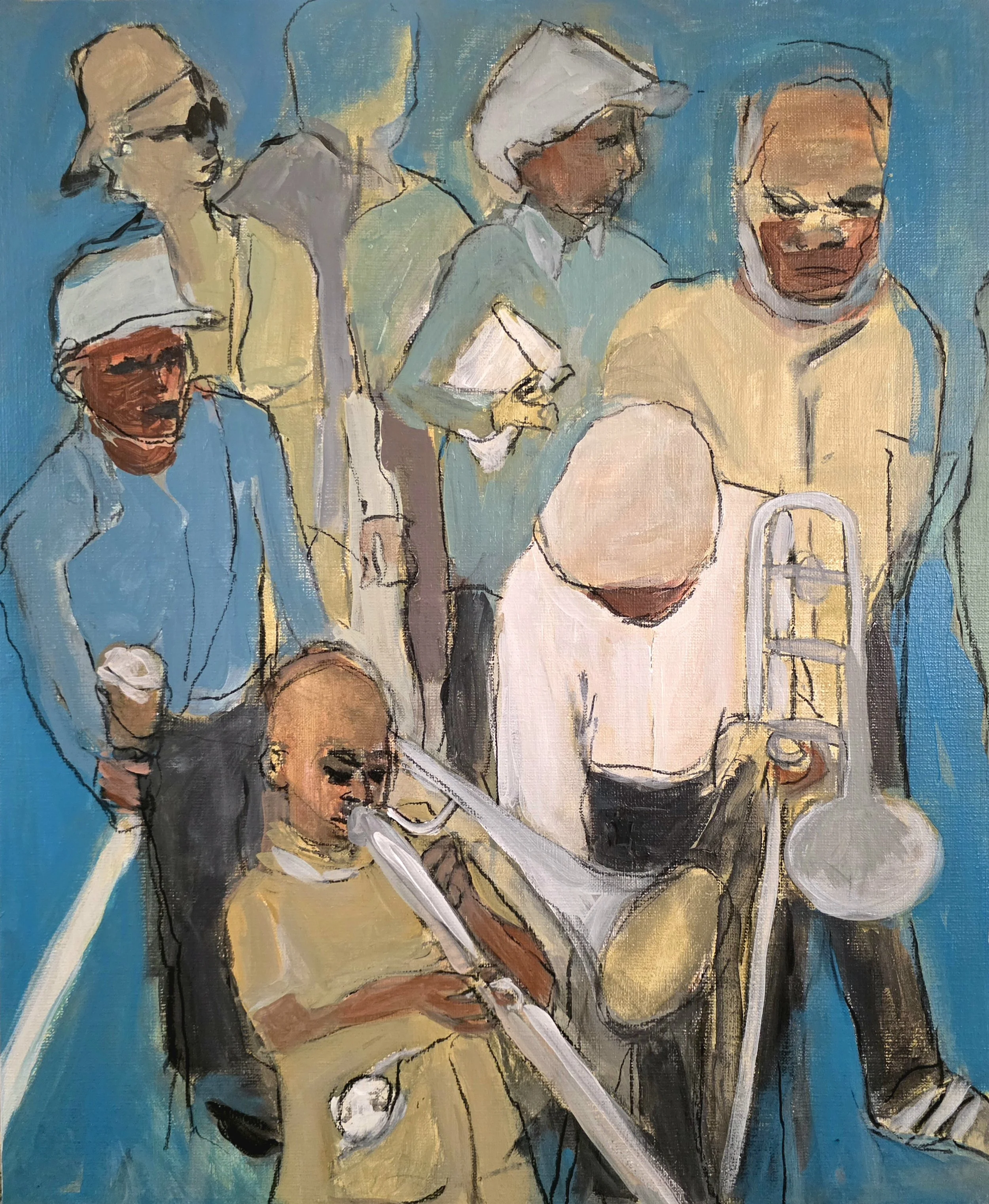 Blue note. 
Acrylic on canvas