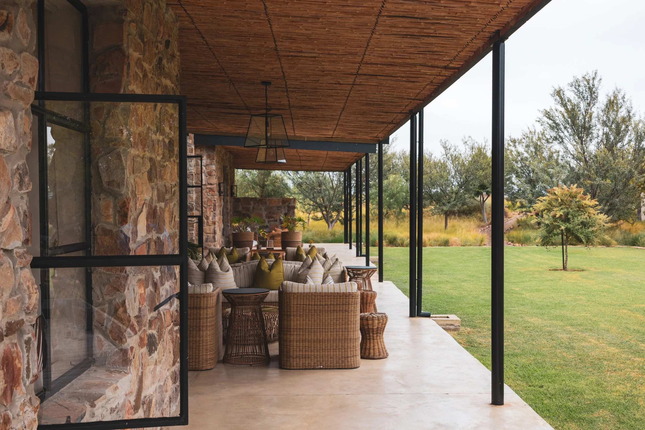 The verandah at Cederberg Ridge in the Western Cape, South Africa