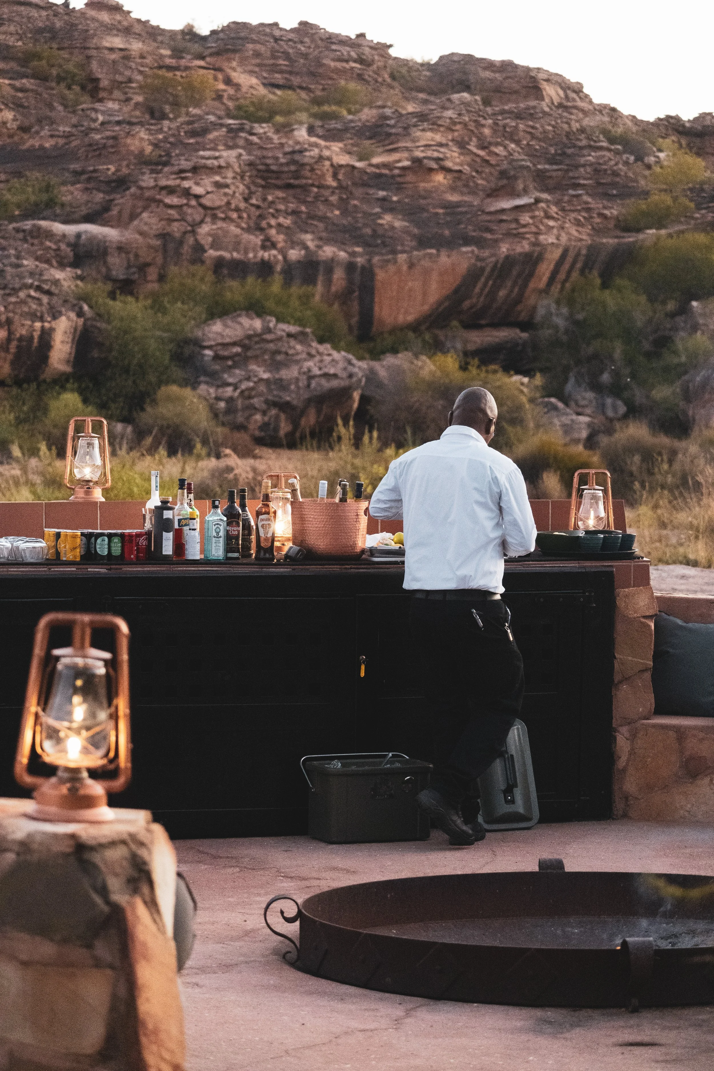 Sundowners being proud at Bushman's Kloof, Cederberg