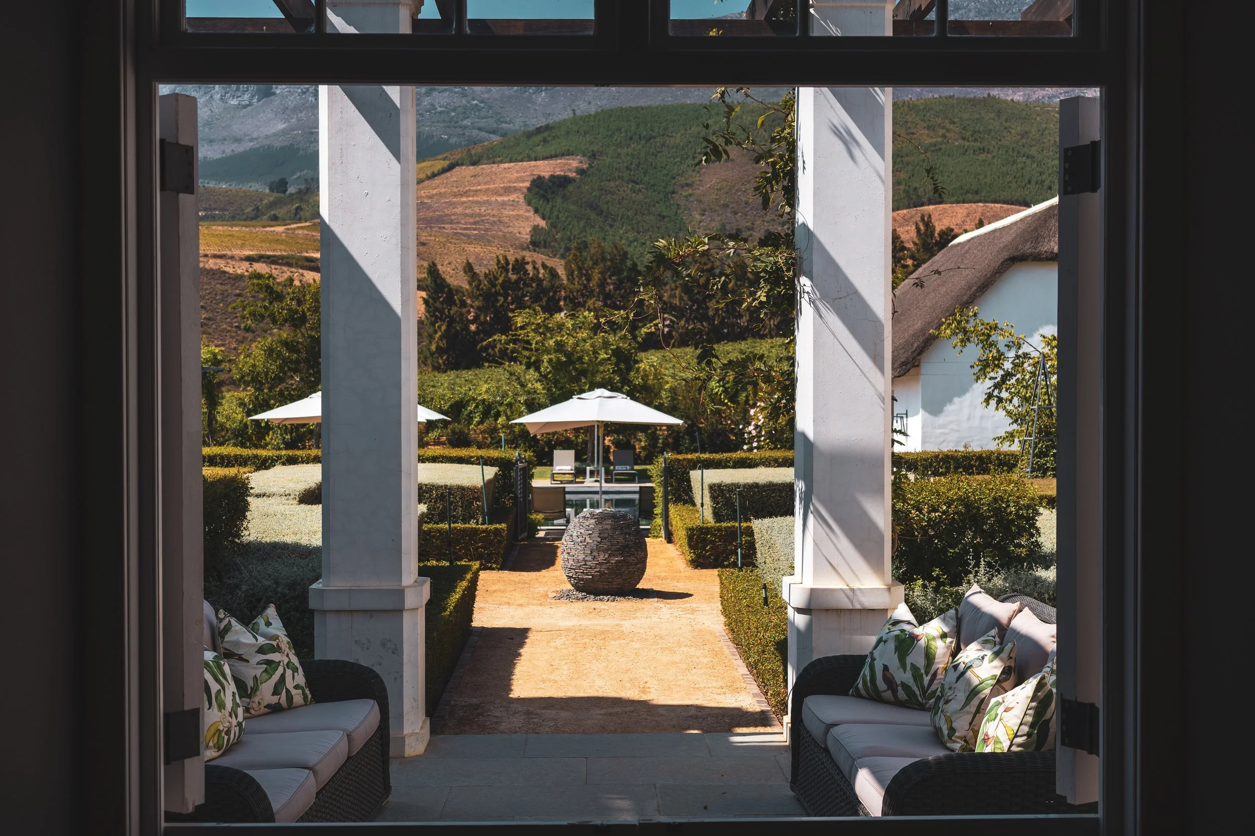 The verandah at Brookdale Wine Estate in Paarl, Western Cape, South Africa