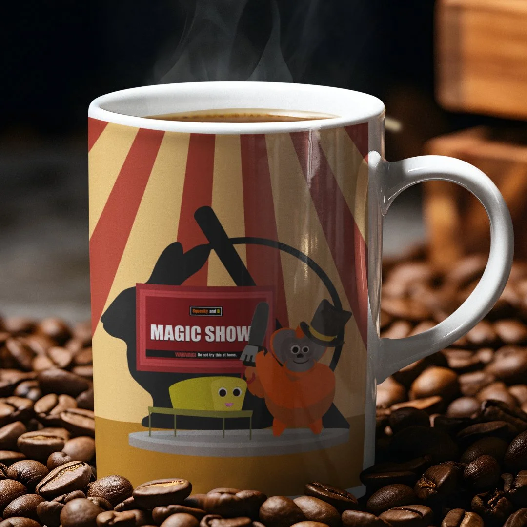 Rowena Augustine - Squeaky and B's Mug, Magician, Coffee