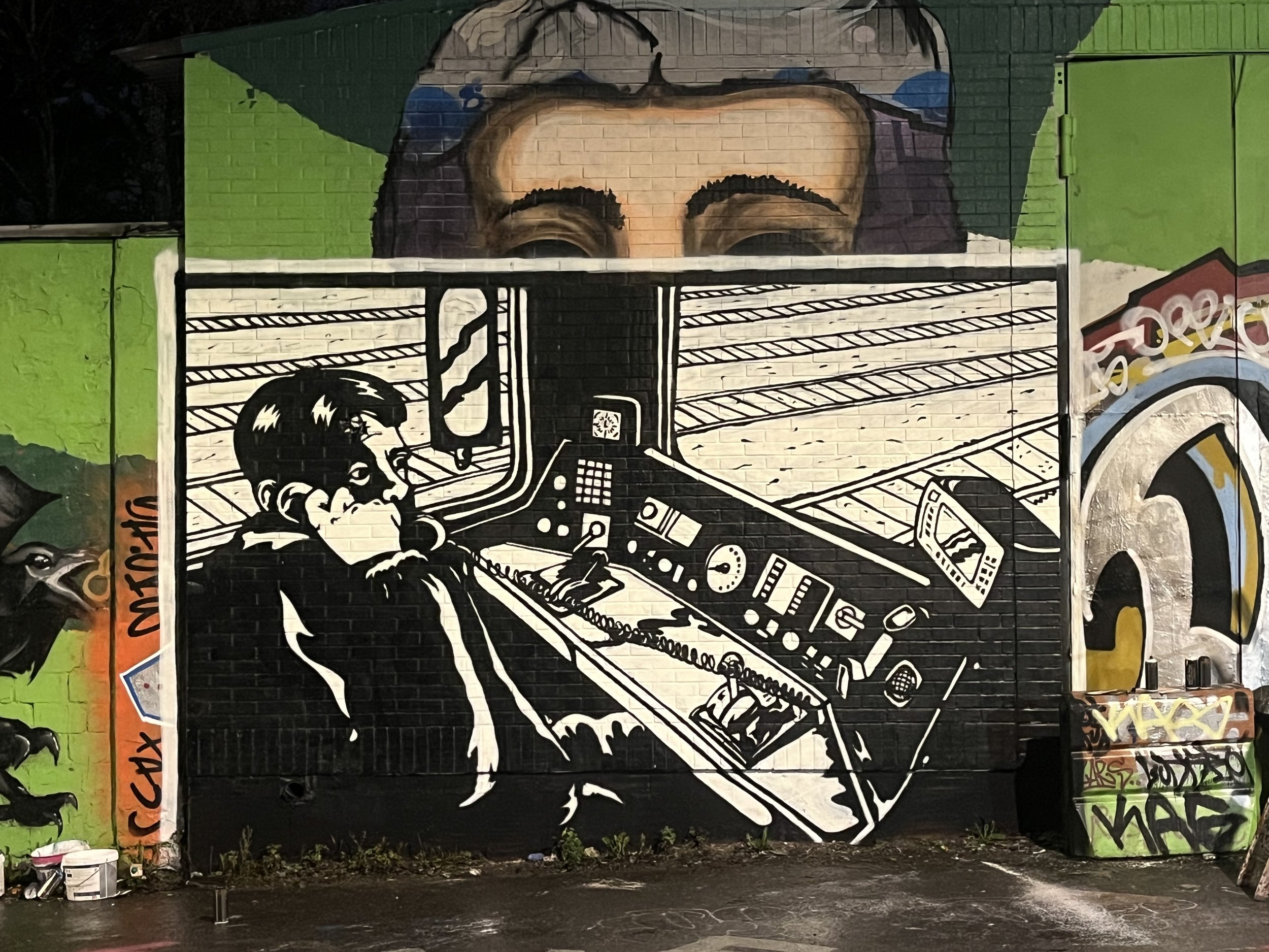 Black and white graffiti in snösätra. Graffixer