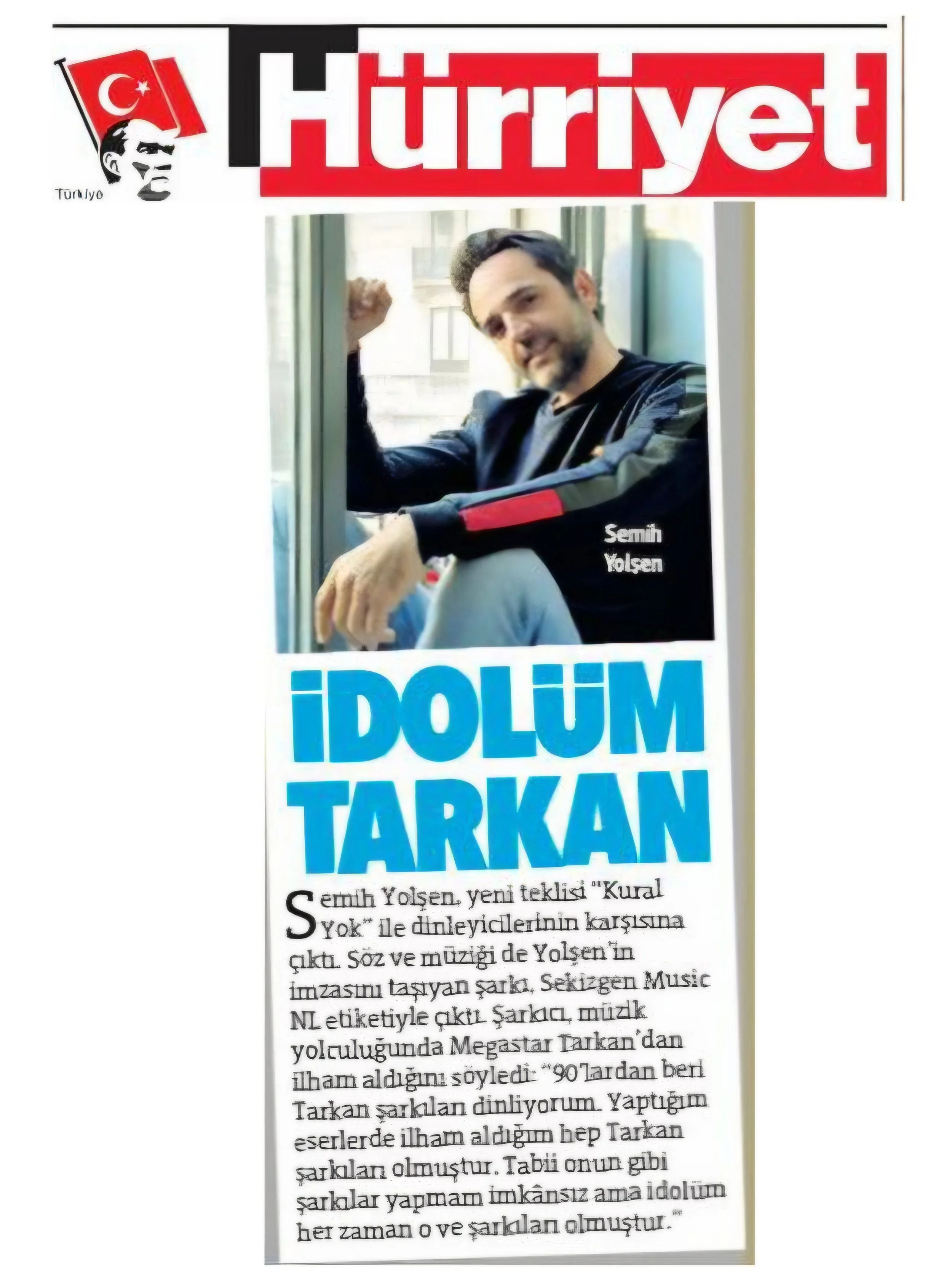 Semih Yolşen Hürriyet gazetesi Kelebek magazin ekinde haberi