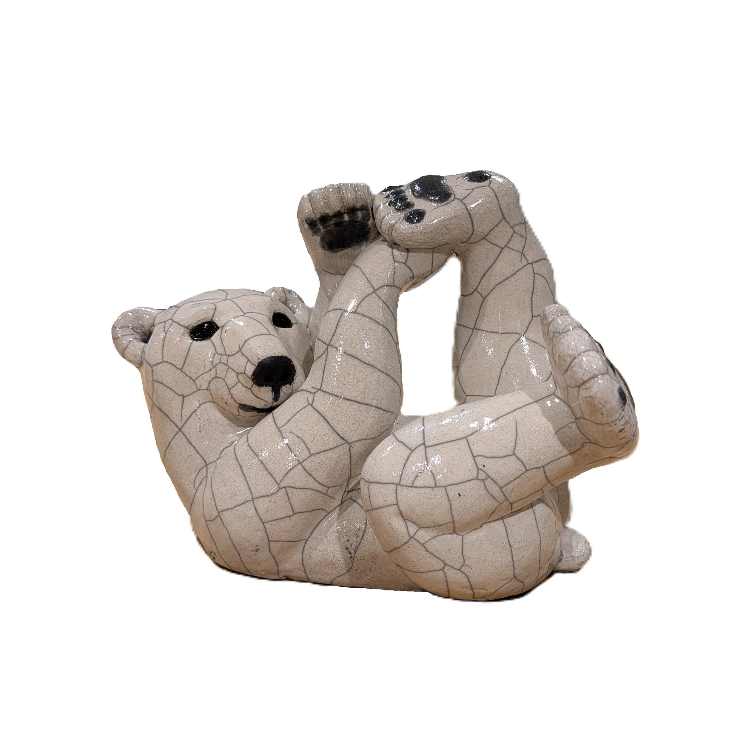 Ourson jouant avec ses pattes