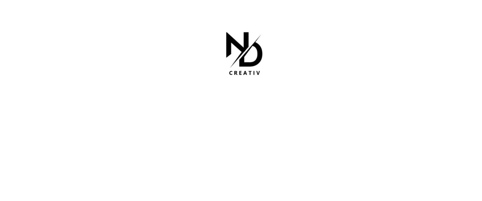 Minimalist logo with stylized letters ND and the word CREATIV beneath, on a plain white background.