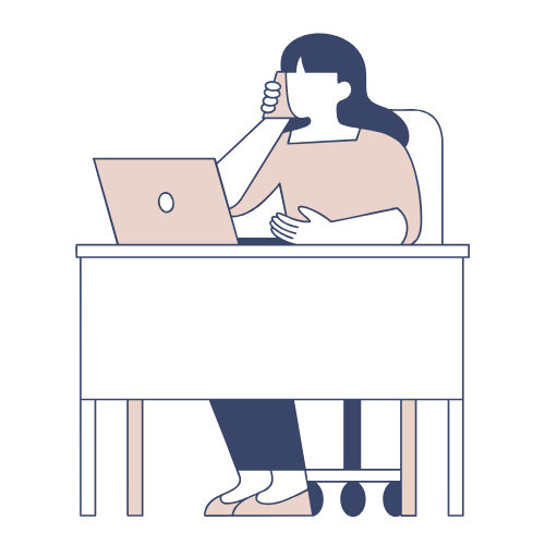 Woman working at a desk, taking a phone call..png