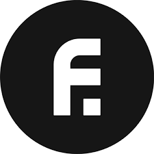 A black circle with a white stylized letter 'F' inside.