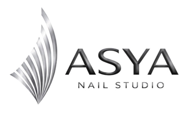 Logo of Asya Nail Studio with stylized wing design and text